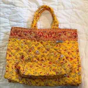 Vandrome Yellow Floral Tote Bag
